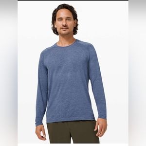 Men's Lululemon Metal Vent Tech L/S in Midnight Shadow/Tempest Blue sz XL